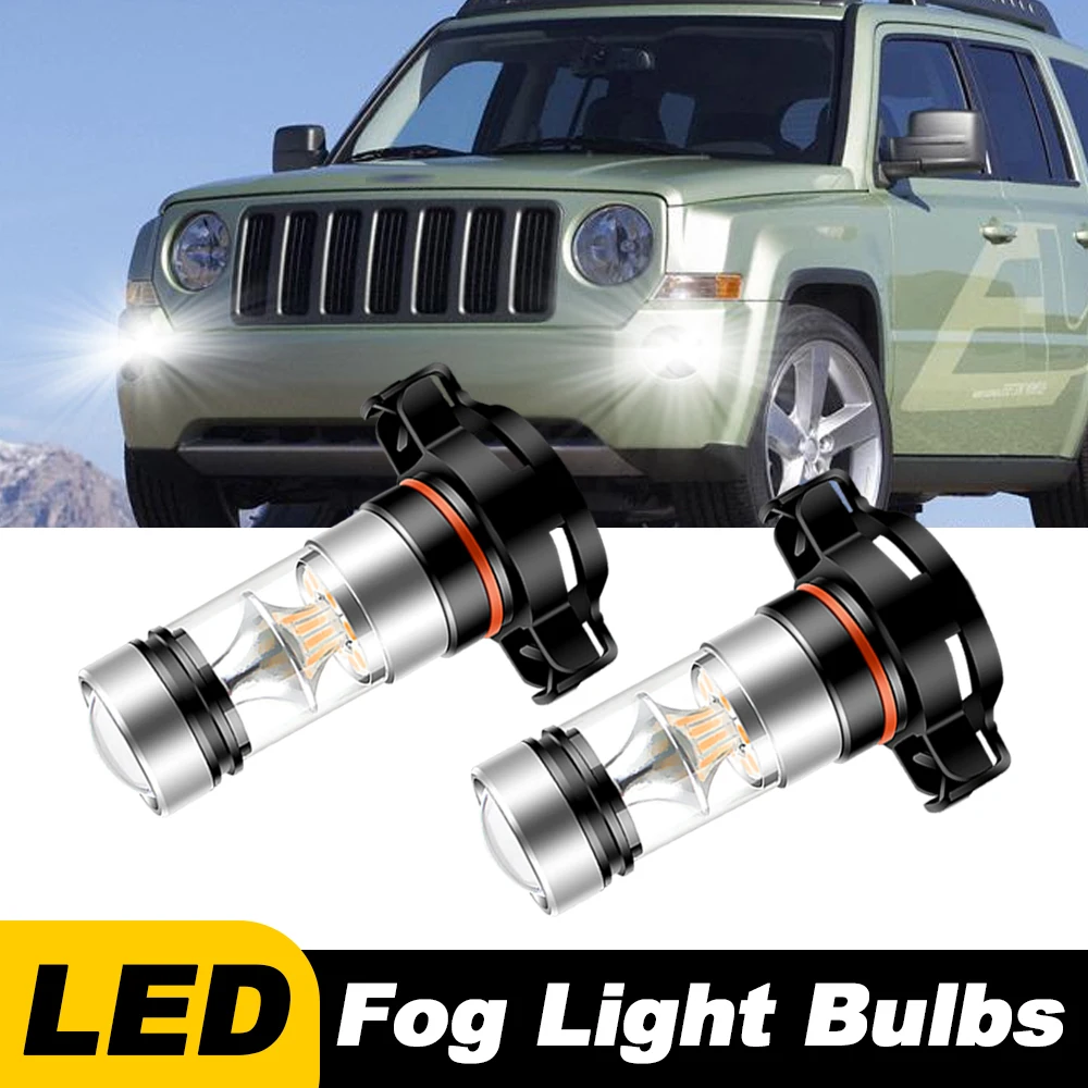 2PCS Für Jeep Patriot 2010 2011 2012 2013 2014 2015 2016 2017 LED Auto Front Nebel Glühbirnen Lampen 2504 PSX24W 12276 Zubehör