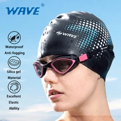 Swimming Caps Elastic Professional Silica Gel Waterproof Ear Protection Adult Men Women Long Hair Hat Cover Ear Bone Pool