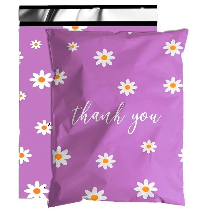 50PCS Envelope Thicken Poly Clothing Mailing Bags Fruit Flower Printing Courier Storage Bag Waterproof Plastic Express Pouch