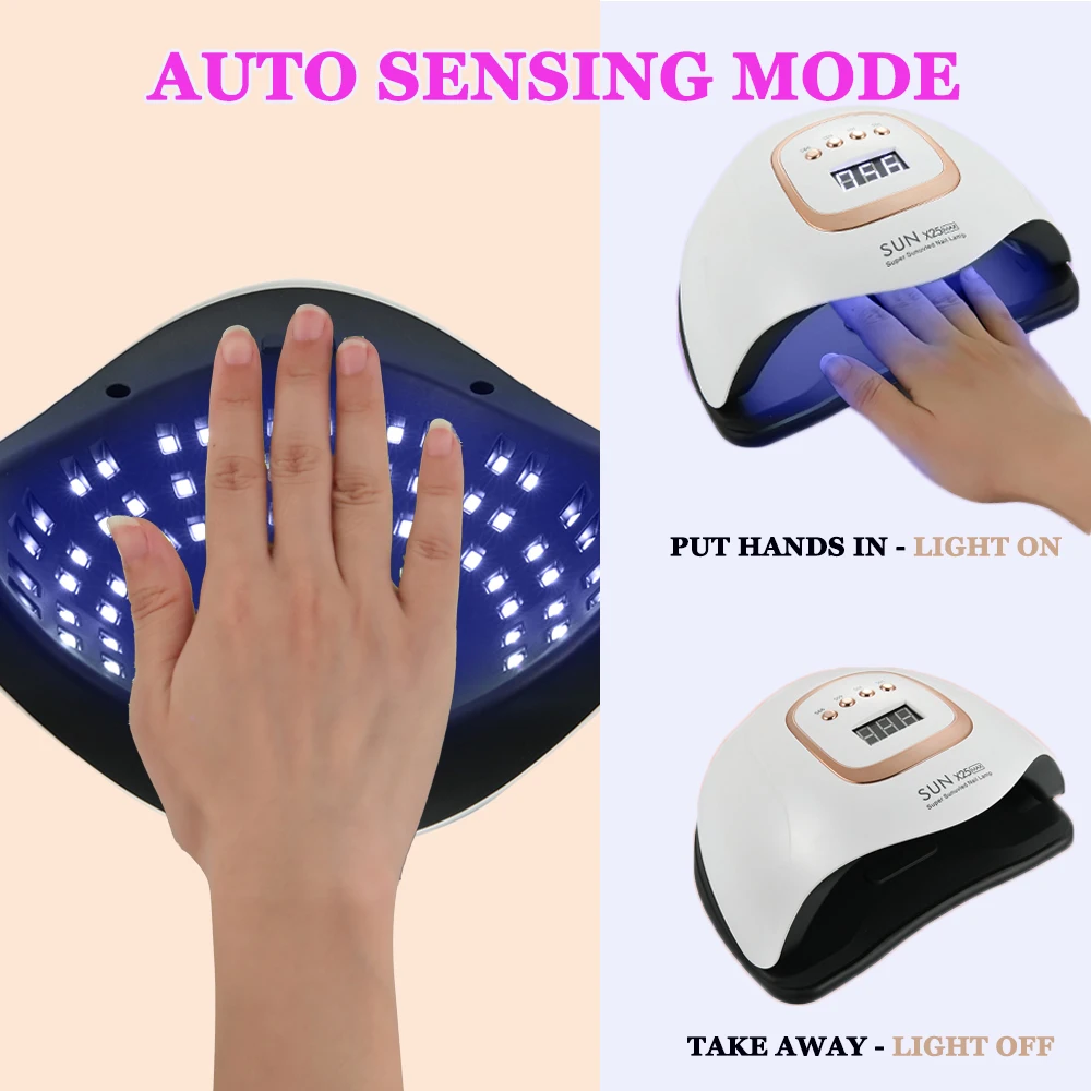 SUN X25 MAX เครื่องเป่าเล็บ UV 380W โคมไฟบ่มเล็บ 81 LED เล็บโคมไฟสําหรับ Fingernails10s/30 S/60 S/99 S จับเวลาหน้าจอ LCD