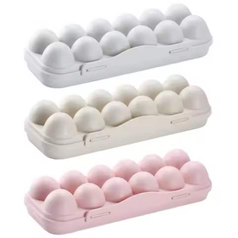12 Grid Egg Holder Shockproof Egg Container Plastic Egg Storage Box for Refrigerator Camping Picnic Hiking Travel