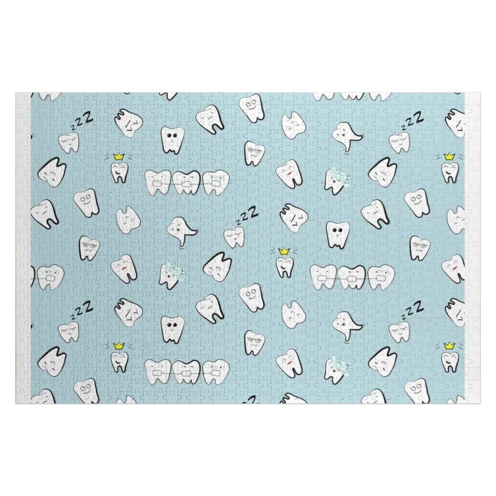 Tooth pattern teeth Jigsaw Puzzle Personalized Kids Gifts Personalised Anime Wooden Name Puzzle