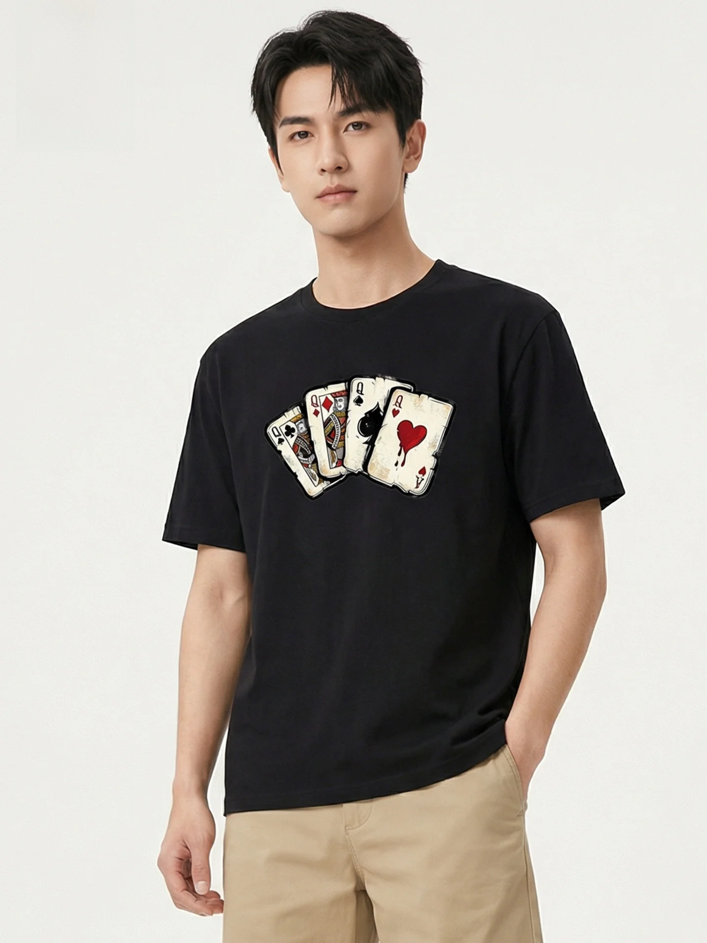barbus-summer-2026-men's-cotton-t-shirt-short-sleeve-round-neck-print-casual-breathable-wear-resistant-full-size-poker-pattern