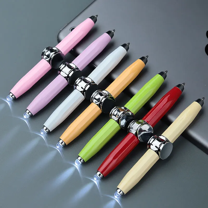 Release decompression pen Fingertip gyroscopic pen Metal decompression pen Finger gyroscopic pen LED light rotary pen