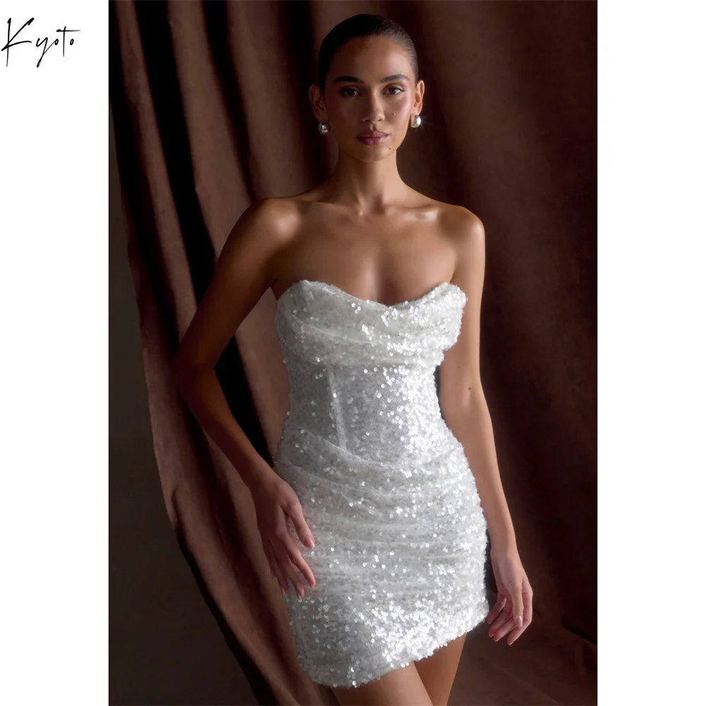 

Kyoto White Sequin Off Shoulder Wedding Dresses Exquisite Mermaid Sheath Customized جديد في الفساتين Backless wedding dress 2025