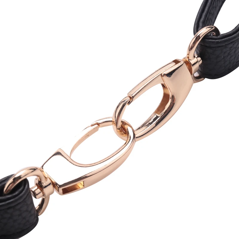 

DIY Replacement Leather Bag Shoulder Strap Handle Body Adjustable 140*2cm, Black-A51M