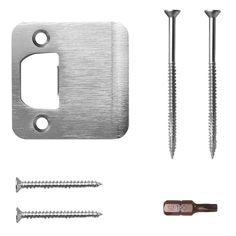 M11K-Reinforced Torx/Star Screws& Bit Included, Door Latch Extender Lip Striker 2-1/4