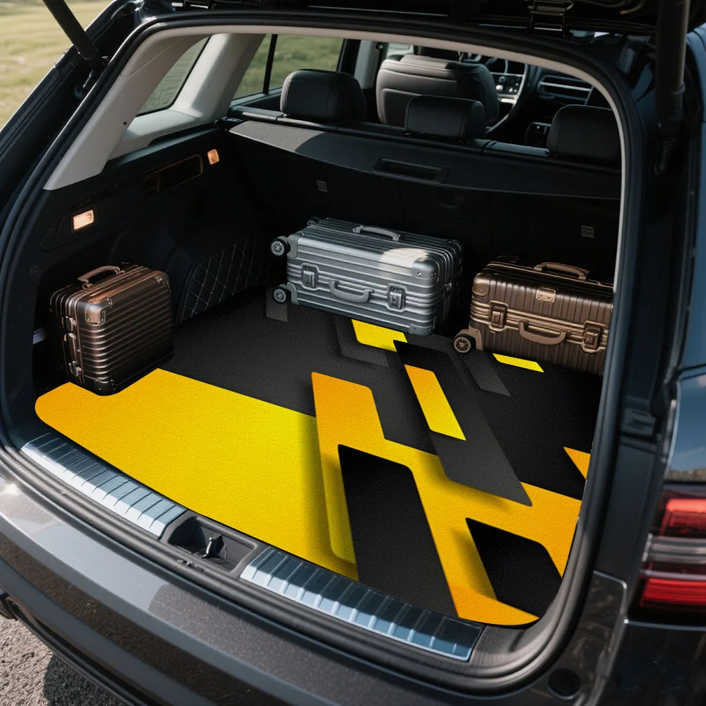 1pc High-Quality Printed Car Trunk Mat With Exquisite Unique Design. This Cargo Mat Is Machine Washable And Offers Excellent Pro