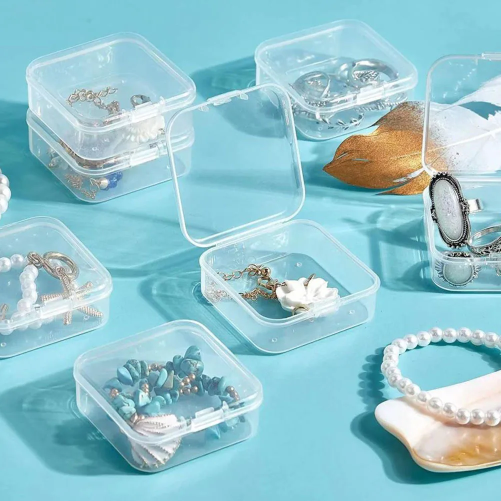 

1 set 1 Set Clear Multi-Grid Jewelry Storage Box Portable Organizer For Earrings Necklaces Bracelets Trinkets Bead Holder Craft