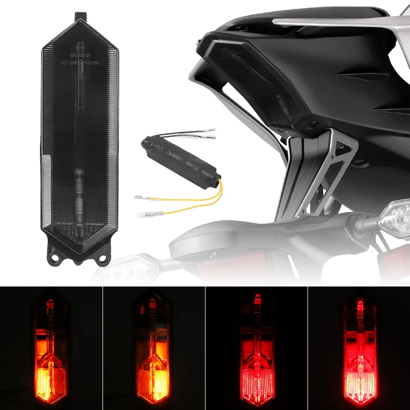 Motorcycle LED Tail Light Integrated Blinker Turn Signals Brake Stop Taillight Running Lamp for YZF R1 R1S R1M R6 R7 2015~2023