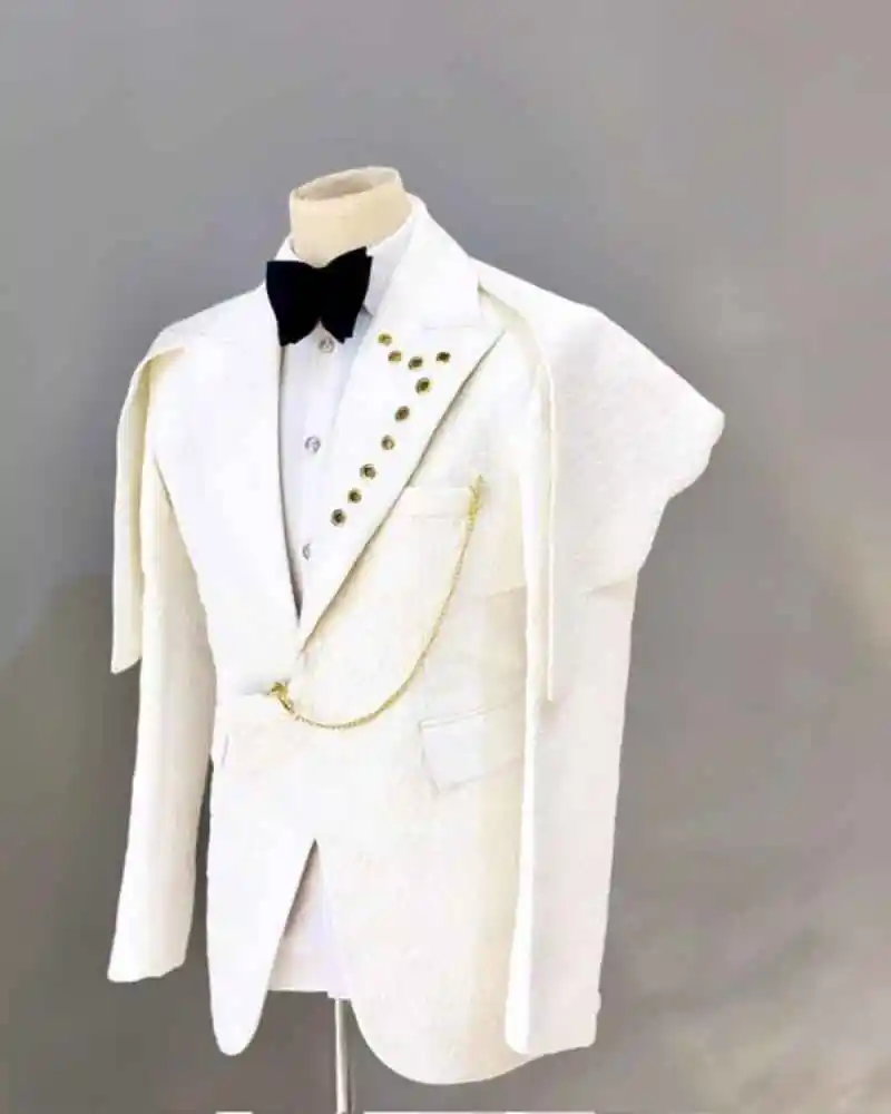 Blazer da sposa da uomo in jacquard floreale di design Giacca con risvolto con visiera Smoking Business Party Wear Solo cappotto personalizzato