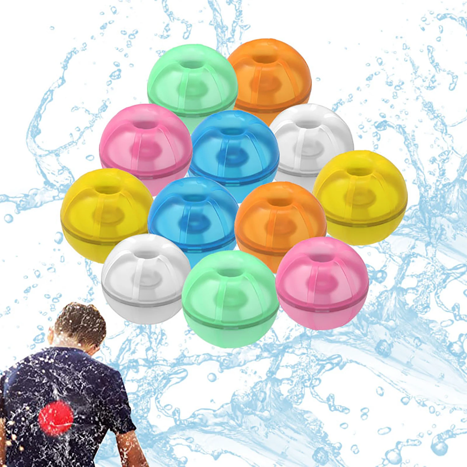 Balões de água de silicone reutilizáveis, brinquedos para aliviar o estresse, balões de água convenientes, praia de meninos e meninas, bolas de enchimento de piscina