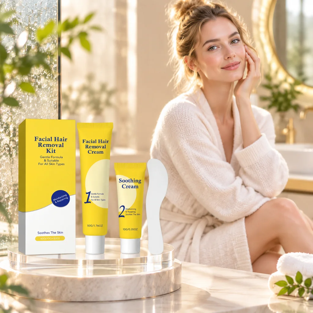 Face Hair Removal Kit With Tool Permanently Hair Growth Inhibitor Nourish Repair For Men Women Painless Body Hair Remove Creams
