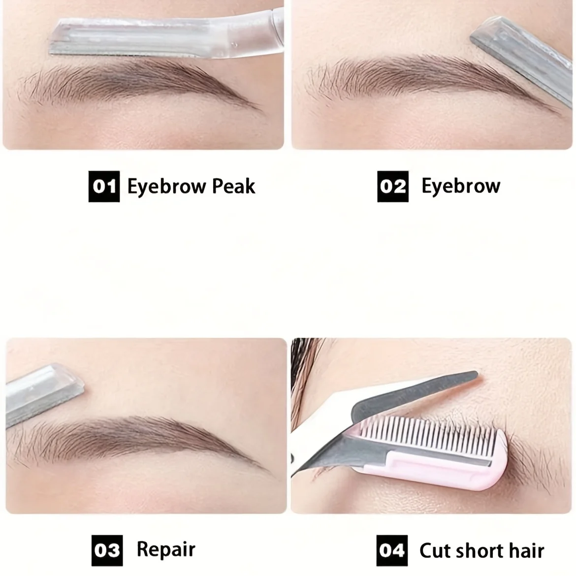 Set di rasoio e rasoio per sopracciglia di sicurezza da 4 pezzi – Strumento per dermaplaning con manico lungo per viso e corpo, ideale per uso domestico, salone e viaggi