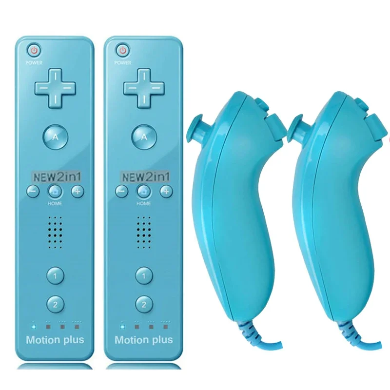 1/2PCS Remote Controller with Nunchuck Controller for Wii Console Wireless Gamepad with Motion Plus for Nintendo Games Control