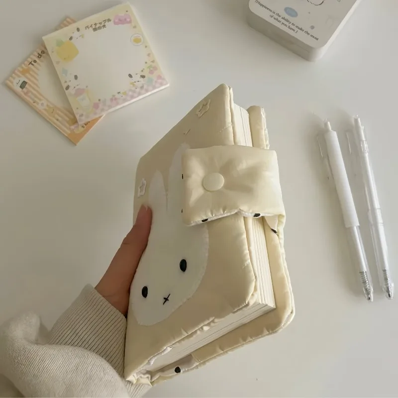 New Kawaii Miffy Rabbit A6 Fabric Book Cover Cartoon Student High Beauty Notebook Children's Birthday Gift