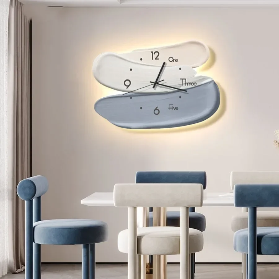 

Gift Home Wall Clock Decoration Elegant Light Round Hands Wall Clock Living Room Number Modern Bedroom Nordichorloge Wall Decor