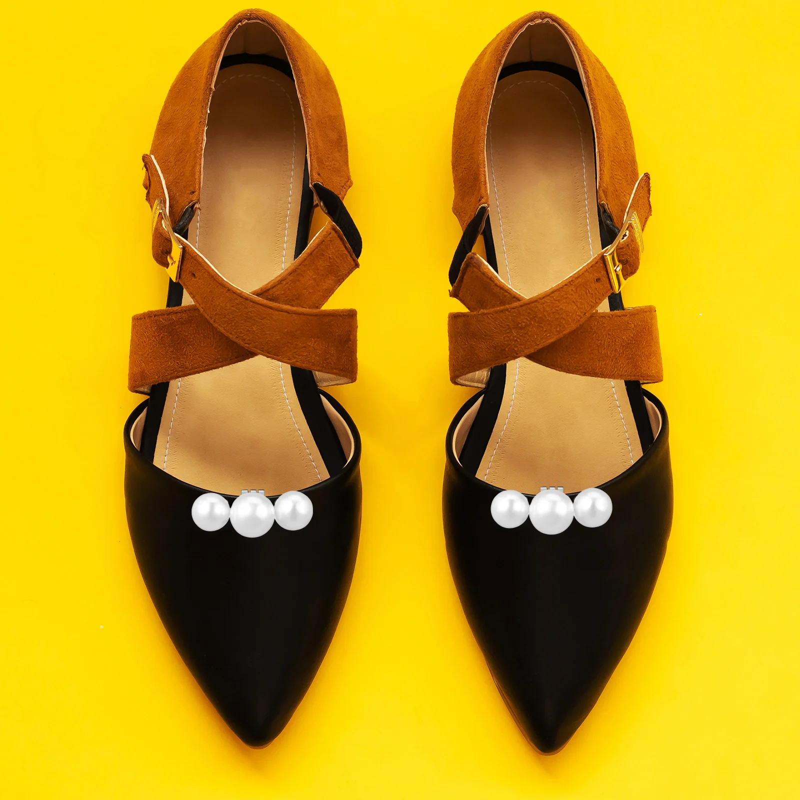 

2 Pack Silver Large Artificial Pearl Shoe Clips for Pumps Flats Decorative Charms Accessories Wedding Shoe Decor Storage