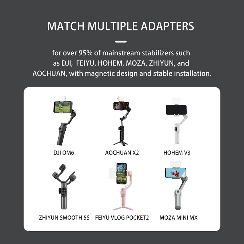 Para DJI Osmo Mobile 7/6/5 cardán para teléfono móvil luz de relleno magnética teléfono móvil en vivo belleza fotografía luces Accesorios