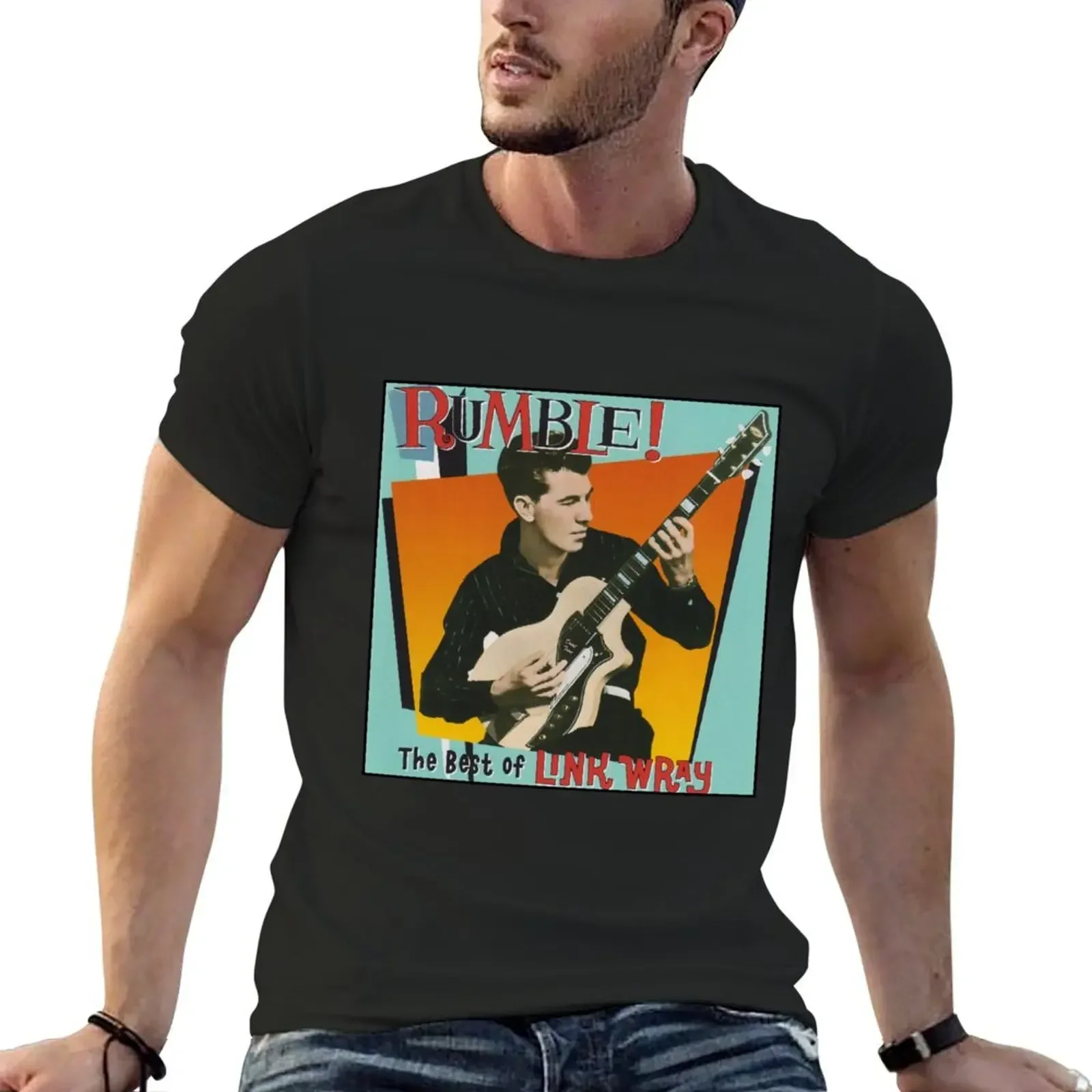 CLASSIC LINK WRAY ALBUM COVER! T-Shirt sweat blacks plain fruit of the loom mens t shirts