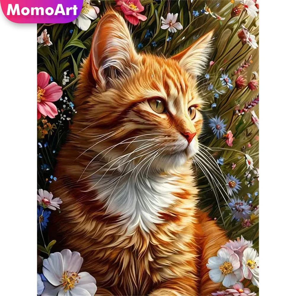 Momoart Diamant Malerei Katze Tier Stickerei DIY Handwerk Kit Bild Strass Diamant Mosaik Blume Neue Ankunft Handgemachtes Geschenk