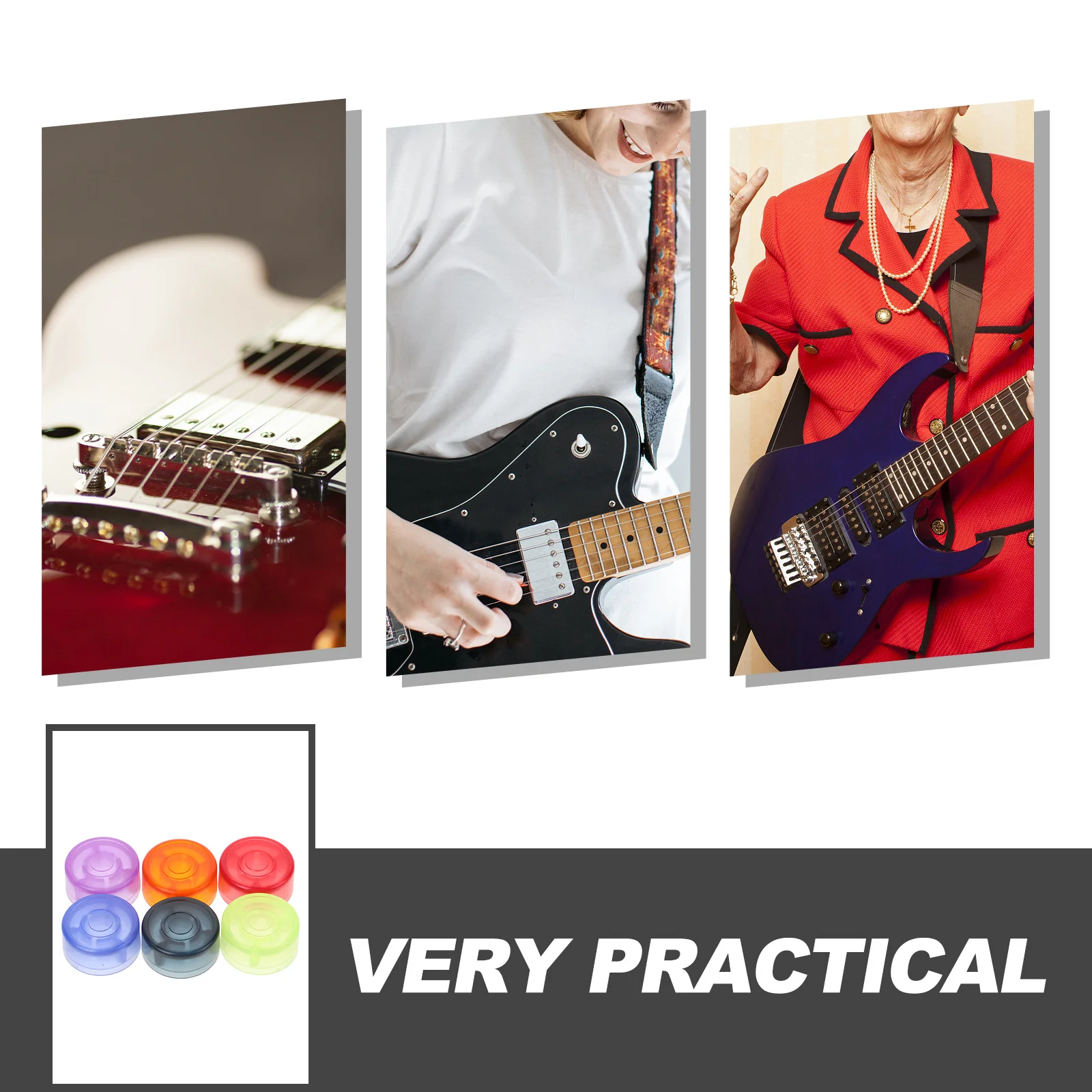 

12Pcs Colorful Guitar Effects Footswitch Toppers Smooth Edge Design Easy Install Protection Cap for Pedal Durability Enhanced