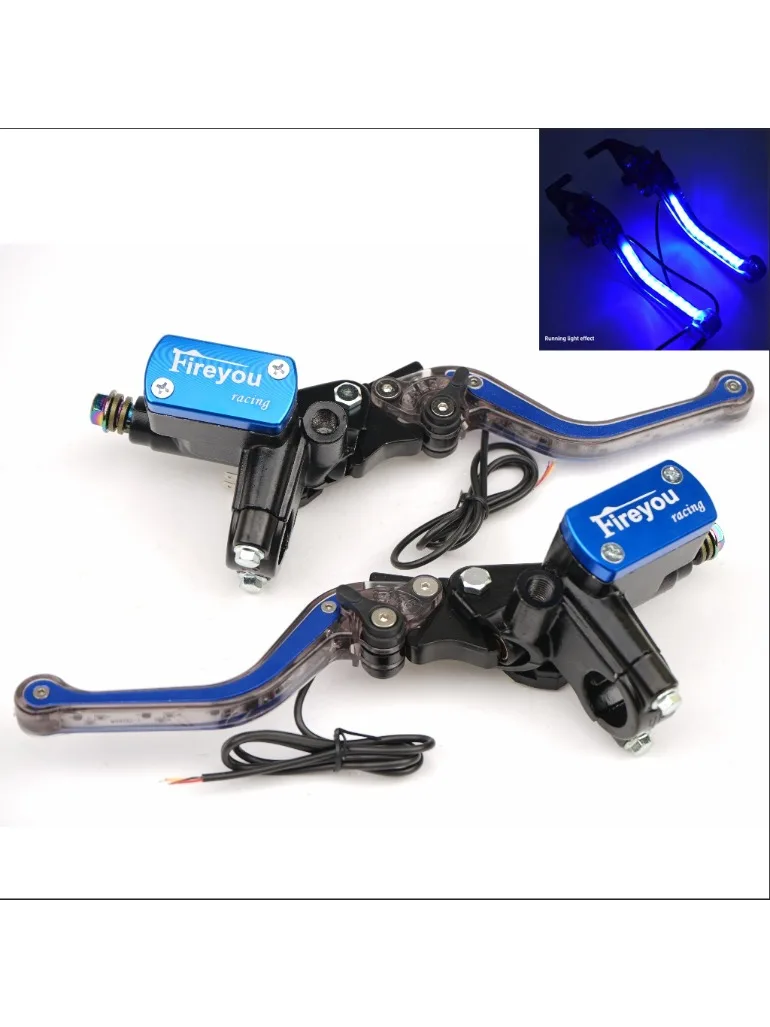 AliExpress Fireyouracing Brake Lever LED hydraulic Clutch Adiustable Universal Motorcycle brake pump Hand signal light otorbike Scooters Bike GY6 125