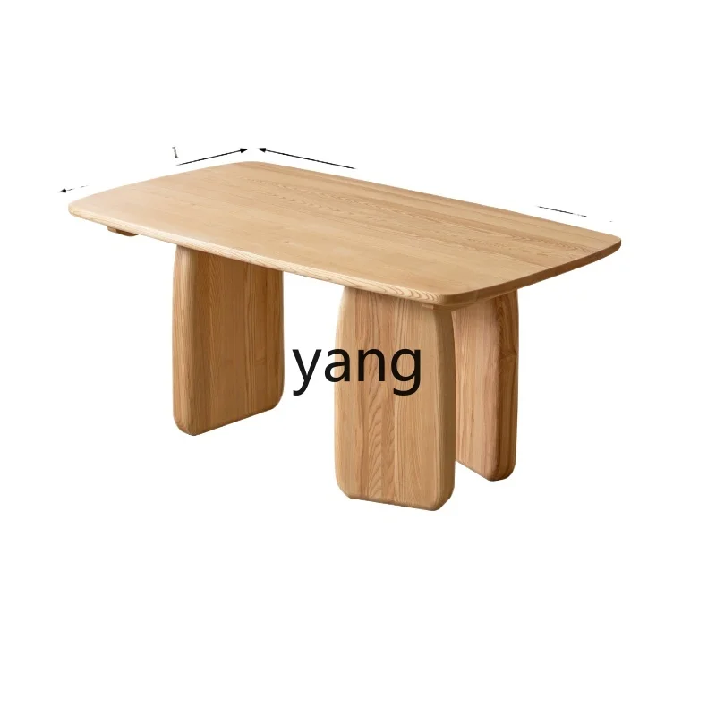 

LH Solid Wood Dining Table Japanese Long Table Simple Log Home Small Apartment Dining Table