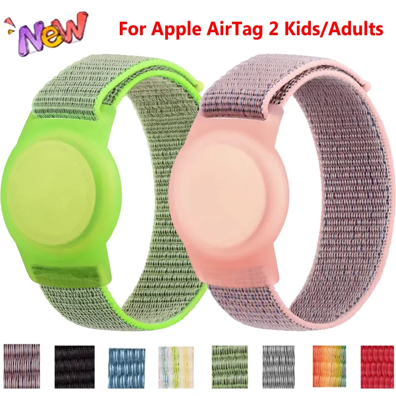TPU Case+Nylon Loop Strap For Apple AirTag 2 Kids/Adults Location Tracker Band For Apple AirTag 2 Change To Bracelet Accessories