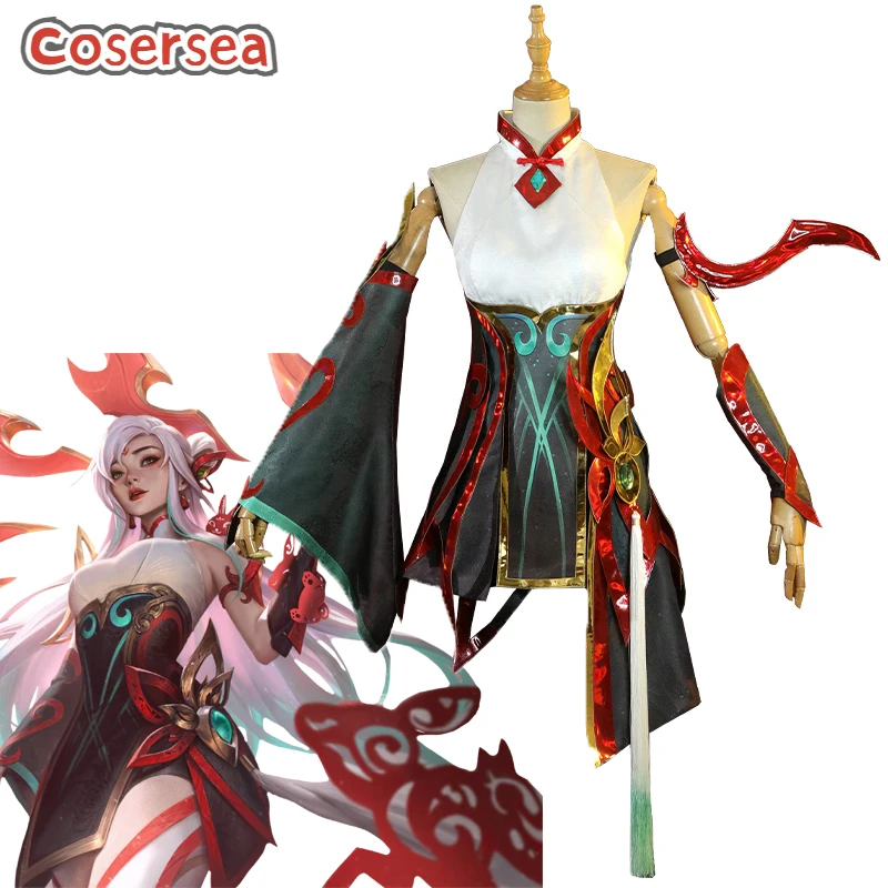 

Cosersea Irelia Cosplay Costume Game LOL Mythmaker Irelia Women Dress New Year Skin LOL Battle Suit Carnival Outfit Fullset