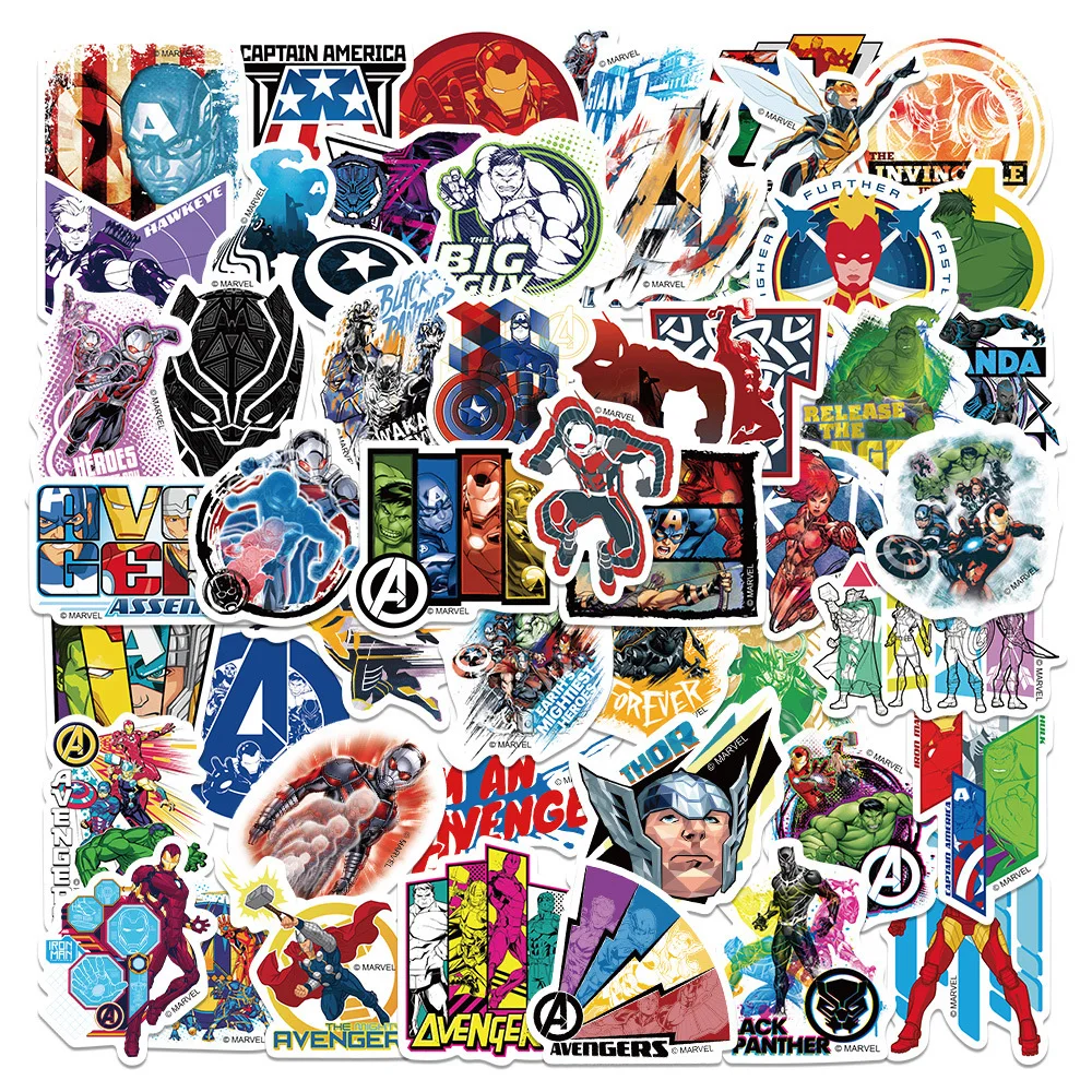 10/30/50PCS Disney Cartoon Marvel Superheroes Stickers DIY Laptop Luggage Skateboard Graffiti Decals Fun for Kid Toys