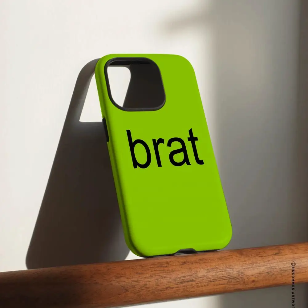 C-Charli XCX Brat Handyhülle für iPhone 17, 16, 15, 14, 13, 12 Pro Max Plus, glänzende HD-Doppelschicht-Flüssigkeitshartschale