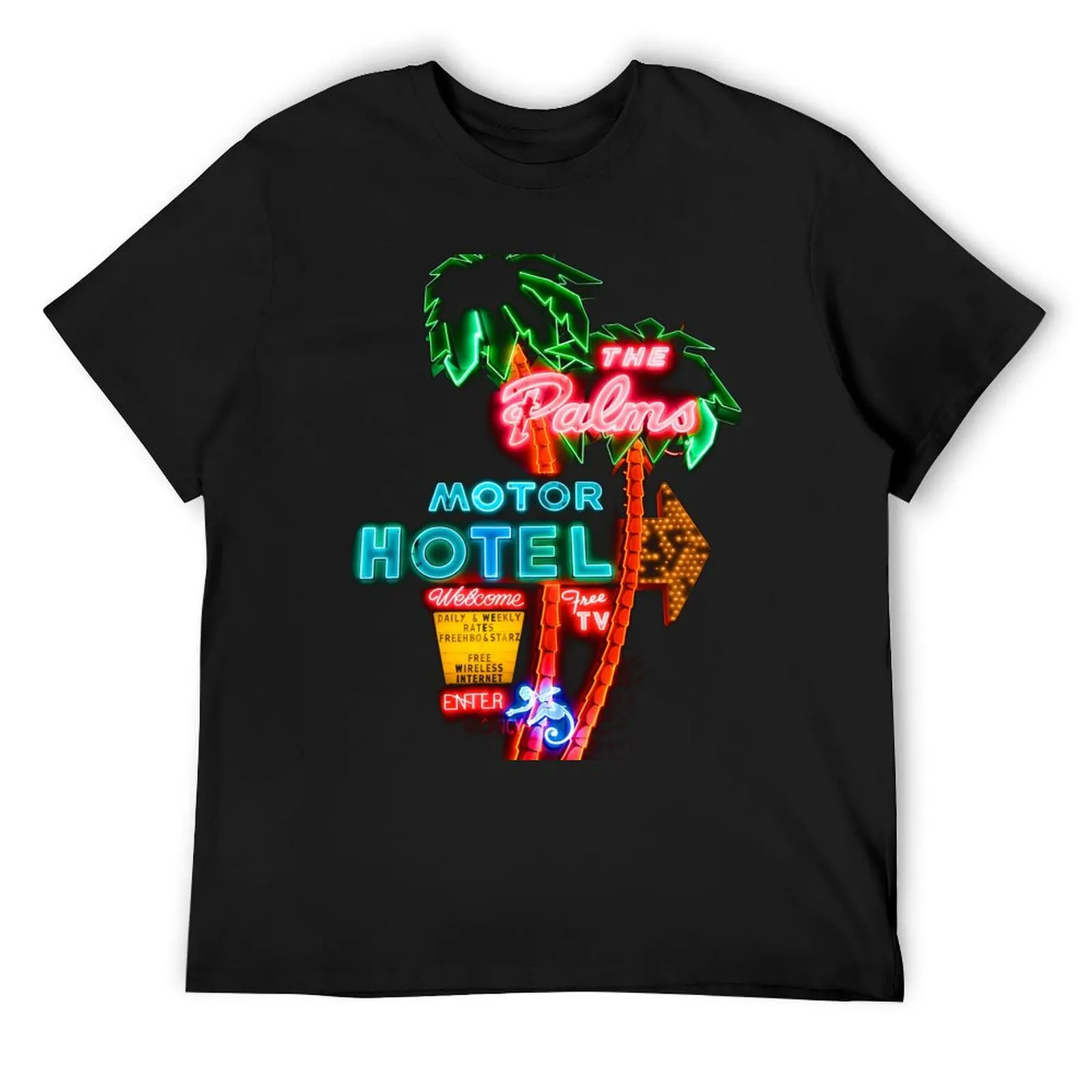 

Palms Hotel Motel Neon Sign Retro T-Shirt Man t-shirt tees Personalized t-shirt custom shirt mens clothing