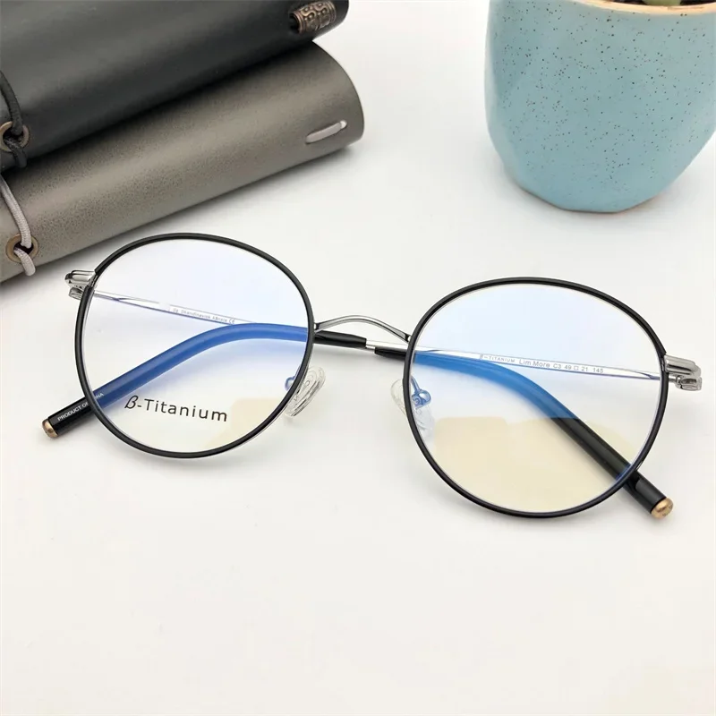 

Korean Brand Designer Prescription Eyeglasses Frame Retro Round Myopia Optical Blue Light Gafas For Men Glasses Women Eyewear