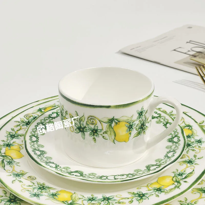 

Modern Simple Luxury Perfume Lemon Dinner Plate Creative Design for High End Hotel Restaurant Gift