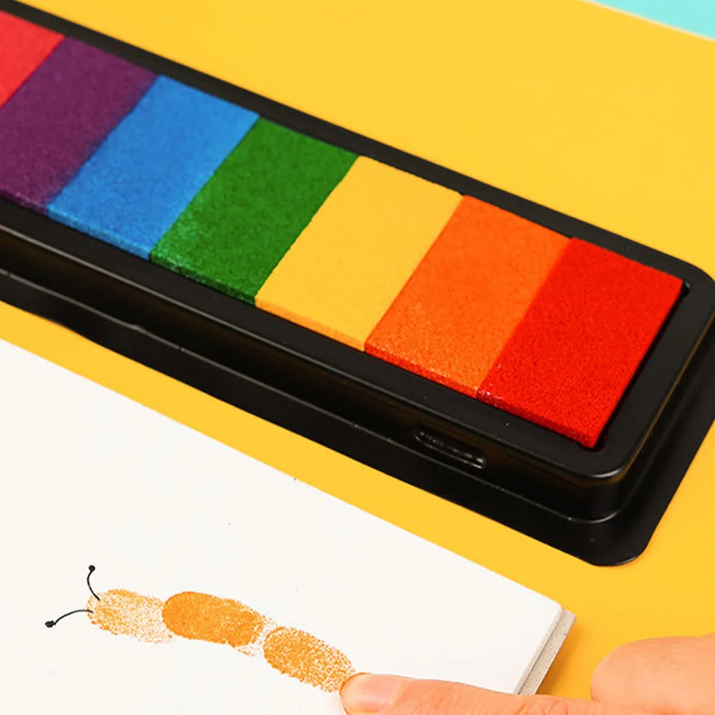 2 قطعة قابل للغسل فنجر اللوحة منصات الحبر آمنة الاطفال DIY بها بنفسك الحرفية ختم منصات سكرابوكينغ بطاقة صنع مختمة مجموعة طوابع اليد للأطفال