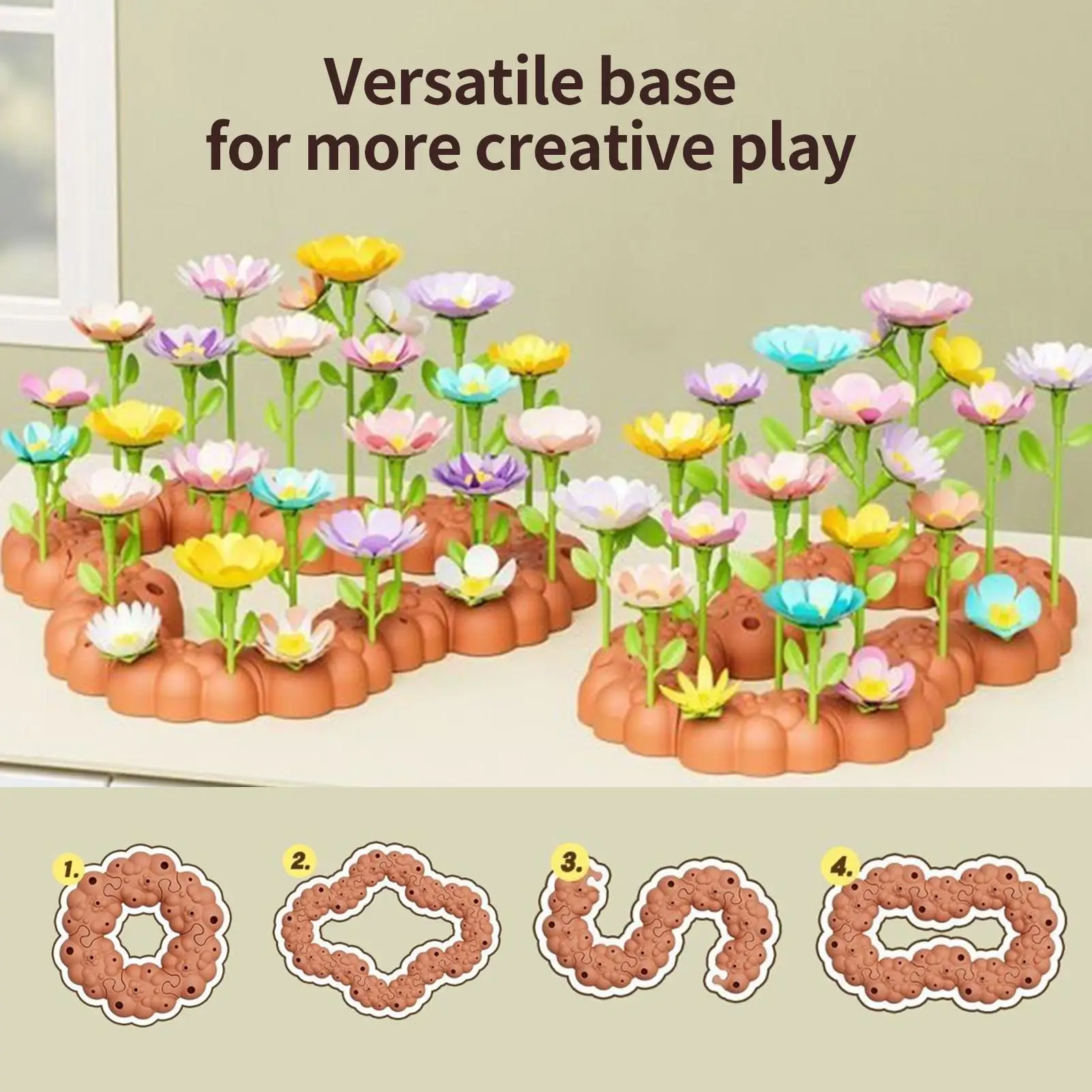 Zestaw do tworzenia kwiatów dla dzieci, bukiety z kwiatów z tkaniny, zabawki rzemieślnicze dla dziewczynek, ręcznie robione zabawki edukacyjne dla dzieci, dziewcząt i chłopców, zabawki sensoryczne.