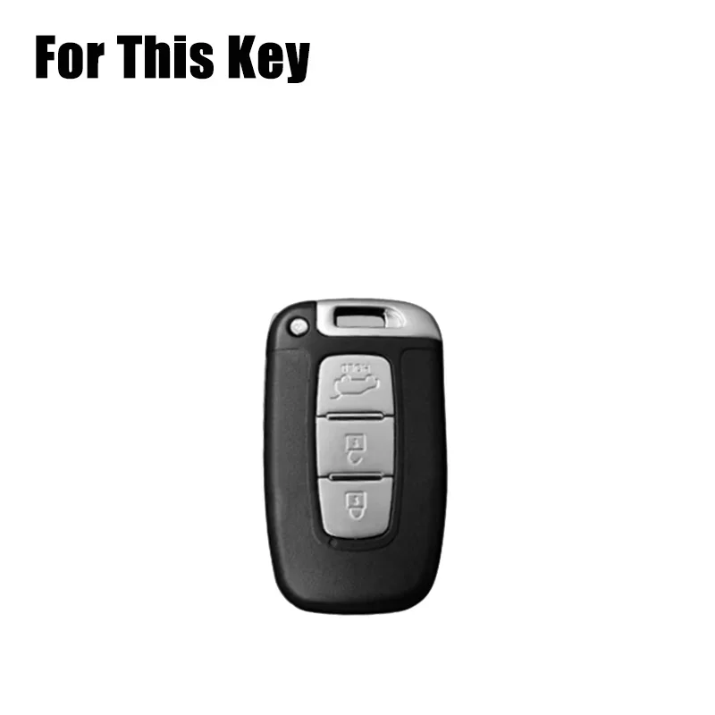 Genuine Leather Car Remote Smart Key Fob Case Cover Bag With Keychain For Hyundai Sonata Veloster Elantra I30 Ix35 Genesis Equus