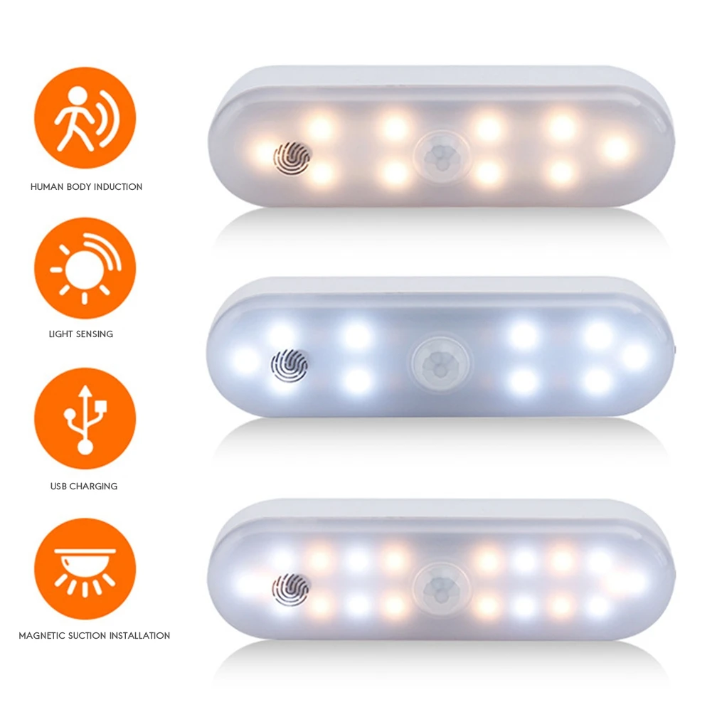 (ˉ﹃ˉ) Table Lamp Hanging Magnetic LED Desk Lamp Rechargeable Bedroom Night Lamp Closet Light Night Light Cabinet Light 1Pcs