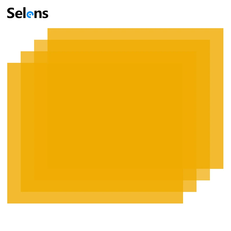 Selens  4PCS 85,85A,85B,85C Orange Photo Lights Gel Filters Transparent Color Correction Light Sheets for Lighting Photography
