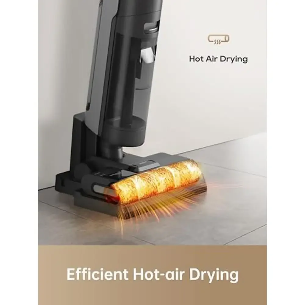 เครื่องดูดฝุ่นถูพื้นแบบเปียกแห้งไร้สาย 16kPa การดูดทรงพลัง การทําความสะอาดอัตโนมัติอัจฉริยะ การอบแห้งด้วยลมร้อน