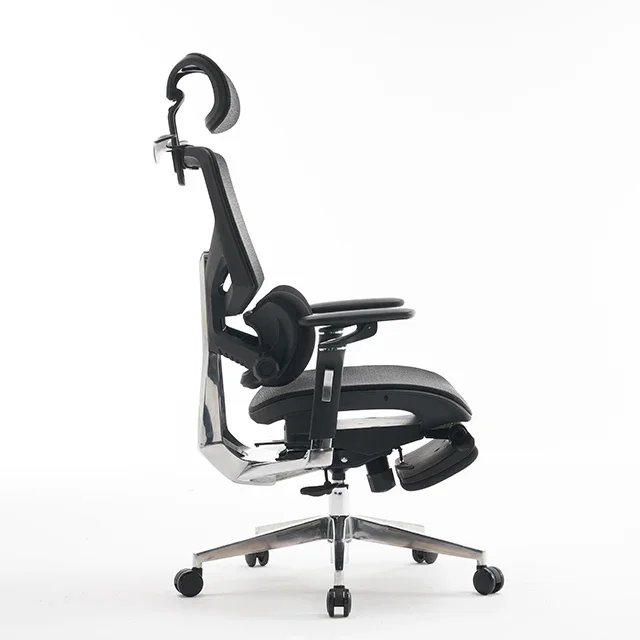 Modern All Aluminum Alloy Executive Office Chair 6D Arm High Back Luxury Mesh Ergonomic Chair