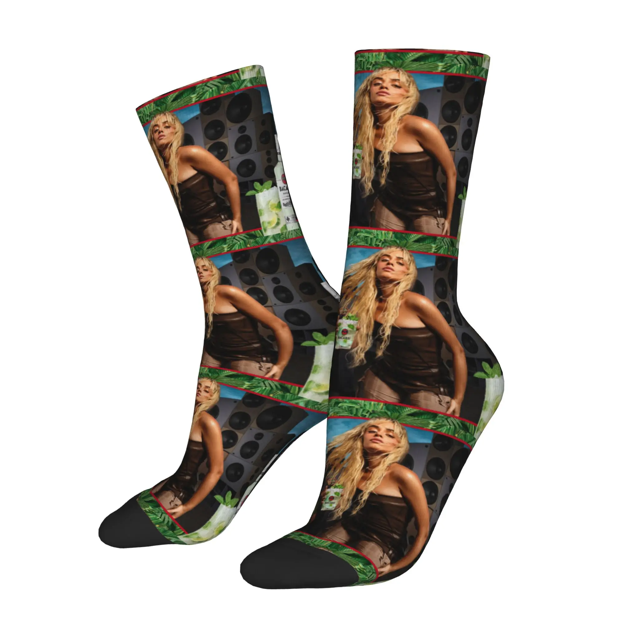 Funny Sock bBacardi bBacardi Guide to Rum Month Vintage Illustration  Hip Hop Seamless Pattern Printed Men Socks Casual Men Sock