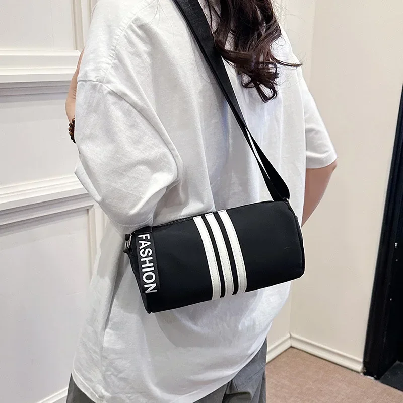 

2025 New Fashion Canvas Tote - Women's Large-Capacity Cylinder Shoulder Messenger Bag