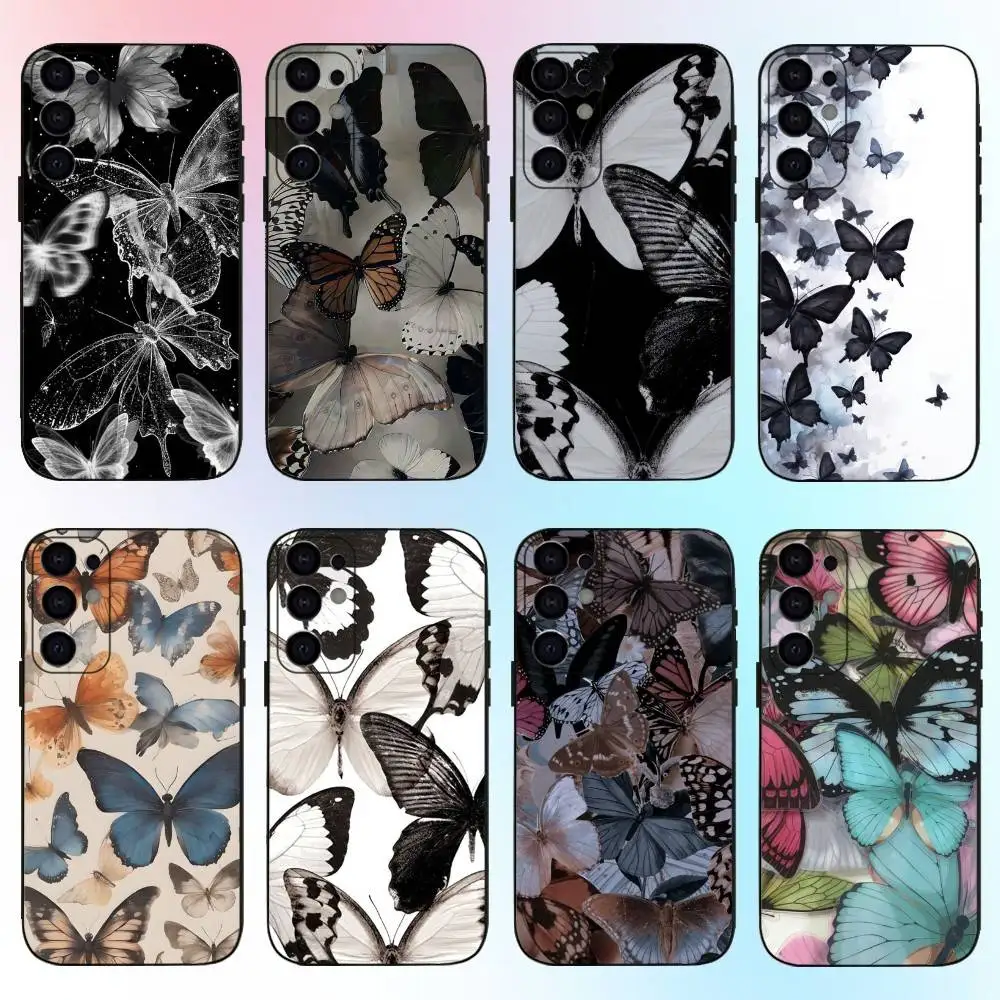 

Butterfly Pattern Phone Case For Samsung S25,S24,S21,S22,S23,S30,Ultra,S20,Plus,Fe,Lite,Note,10,9,5G Black Cover