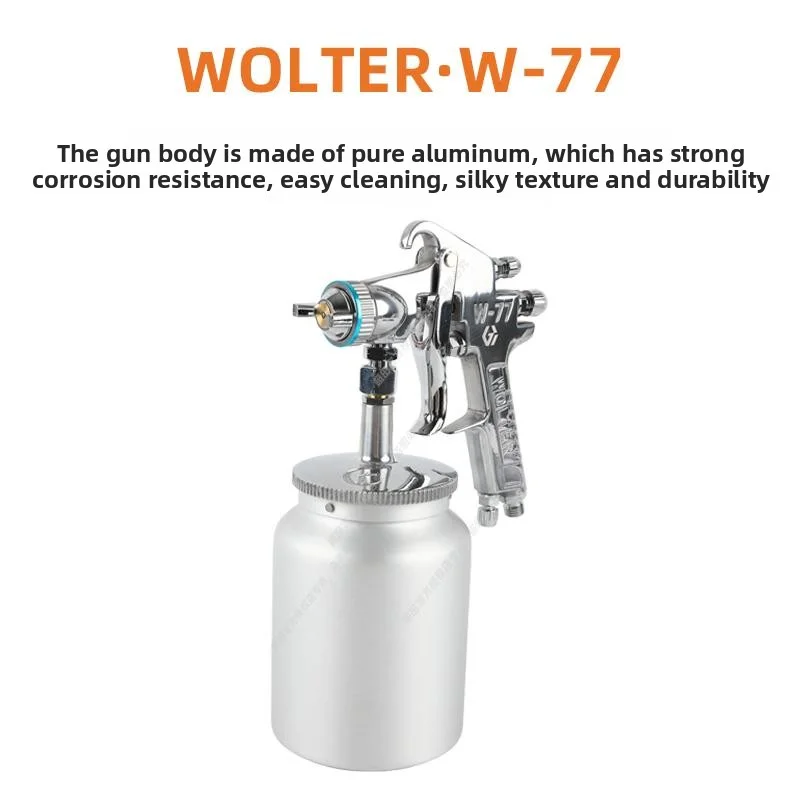 Walter W77 Large-Caliber Paint Spray Gun Pneumatic High Atomization Color Steel Latex Paint Upper and Lower Pot Spray Gun