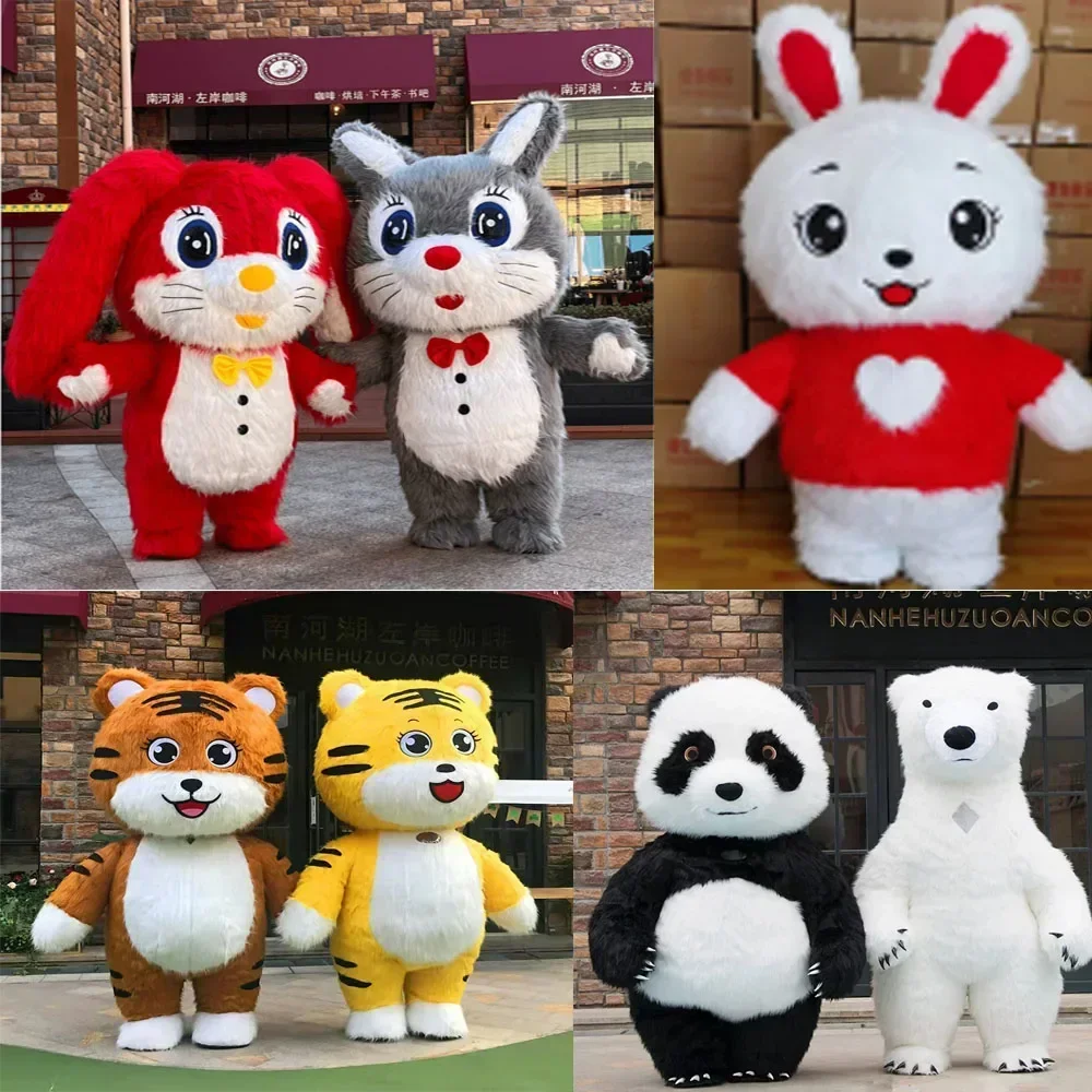 Giant Polar Bear Inflatable Cartoon Walking Costume Street Funny Giant Panda Mascot Costume Party Role Play Costume no battery