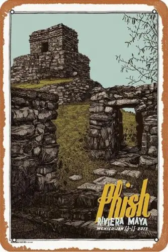 1p,2017 Phish - Riviera Maya Silkscreen Concert Poster Metal Tin Sign Wall Decor