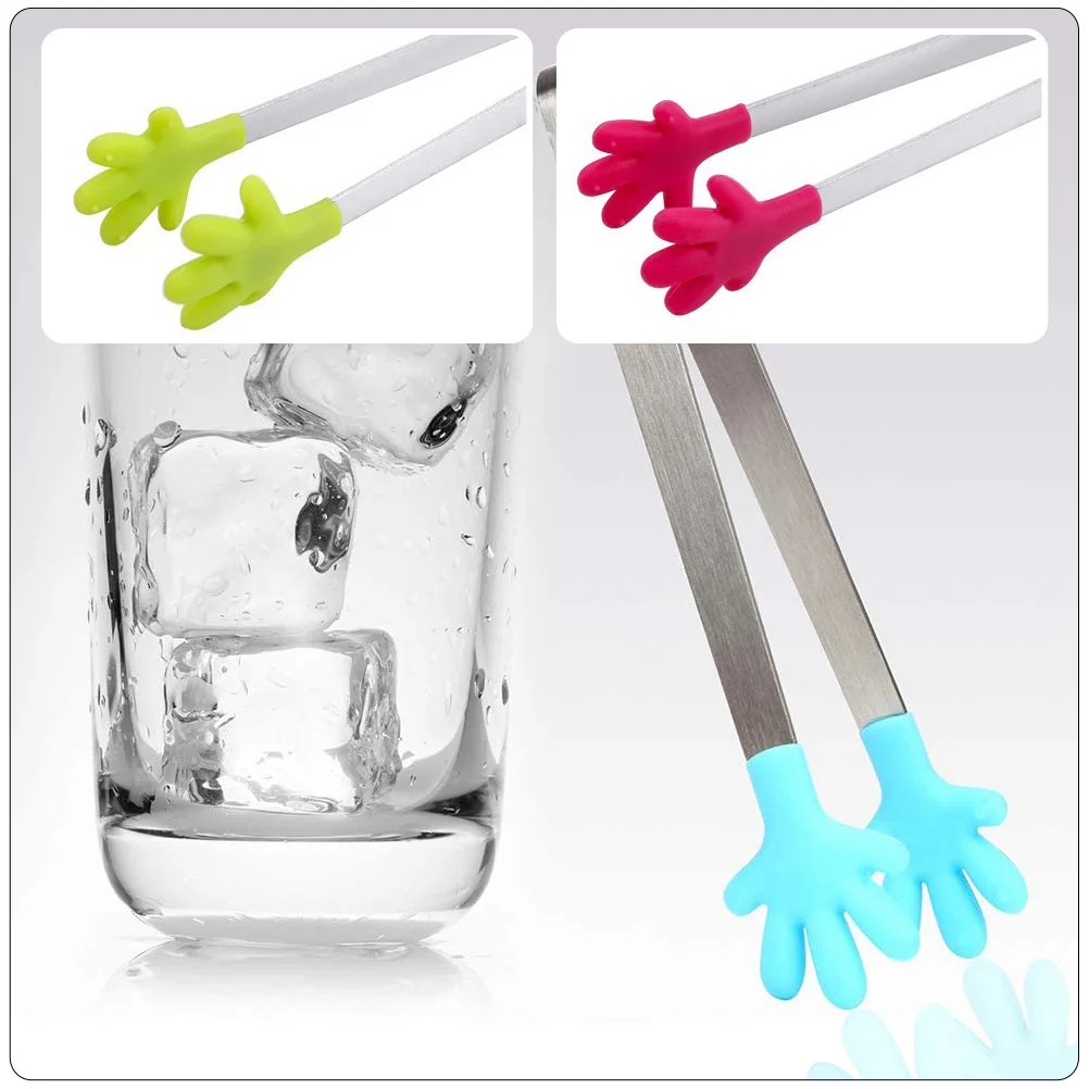 

4pcs Kitchen Tongs Set Food Accessory Mini Food Grippers for Ice Sugar Buffet Camping Wear Resistant