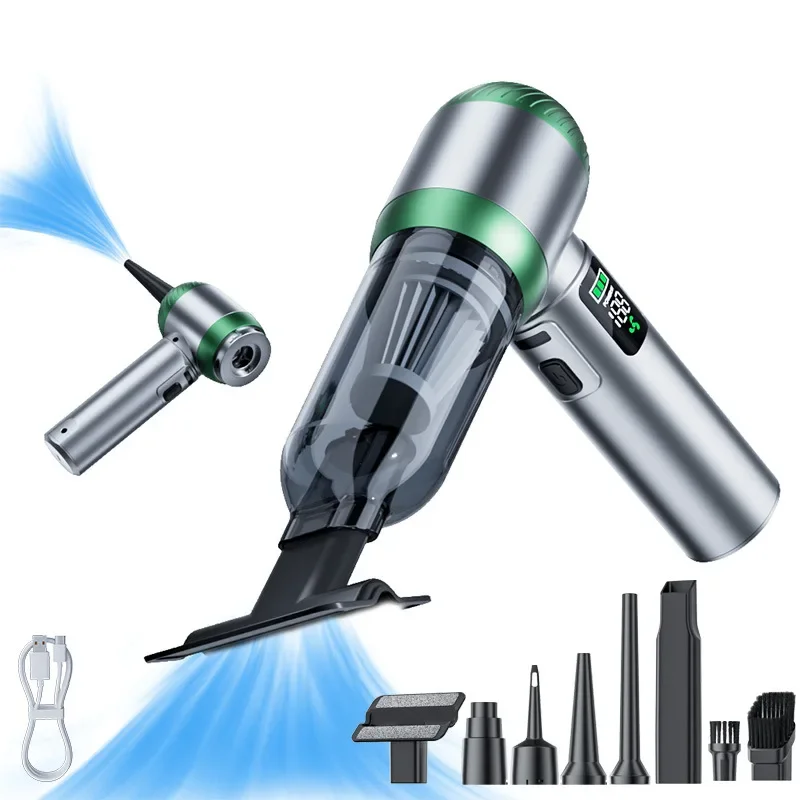 Brushless fast charging,Car vacuum cleaner, large suction, handheld multi-function three-speed adjustment, power display